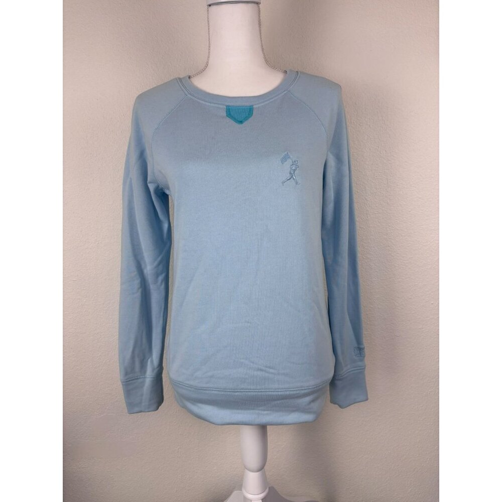 Baseballism women's small light blue long sleeve sweatshirt pullover‎ top casual